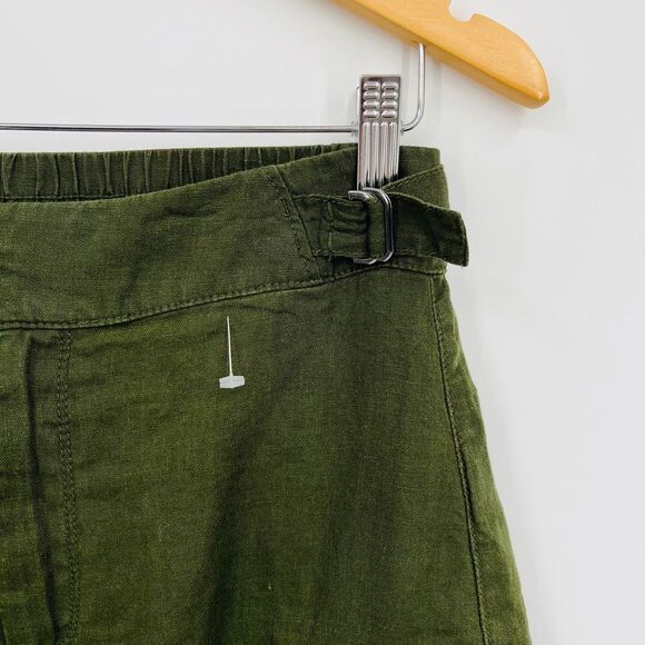 NWOT Athleta Voyager 100% Linen Skirt Essential Cargo Pocket Green, Size 6 - Picture 6 of 10